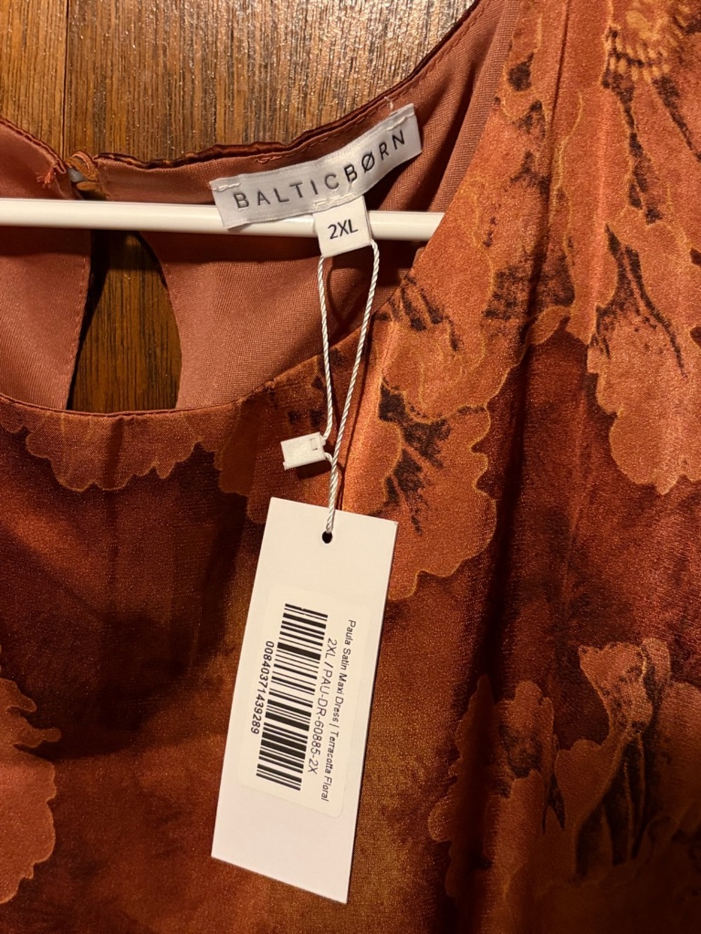 Baltic Born Paula Satin Terracotta Floral Maxi Dress - Picture 6 of 7